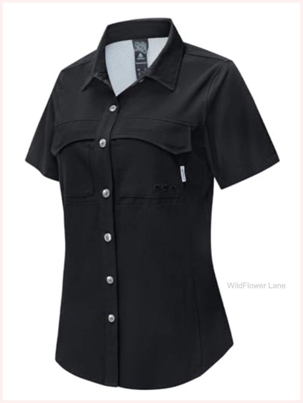 Women's UPF 50+ Short Sleeve Hiking Button Down Shirt Lightweight Quick Dry